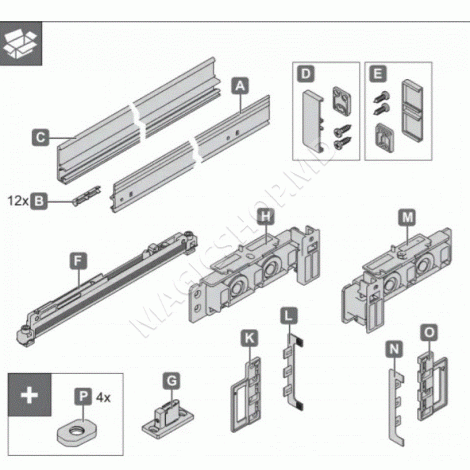 Usa sistem de glisare ascuns Terno Scorrevoli Magic-2